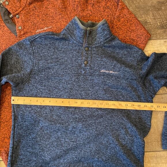 Bundle of 2 Eddie Bauer Men's Radiator Fleece Snap Front Pullover Size L - Picture 2 of 13